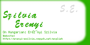 szilvia erenyi business card